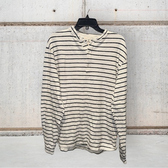 LA PAZ Other - La Paz Carneiro Henley Long Sleeve Organic Cotton Striped Men’s Size Medium